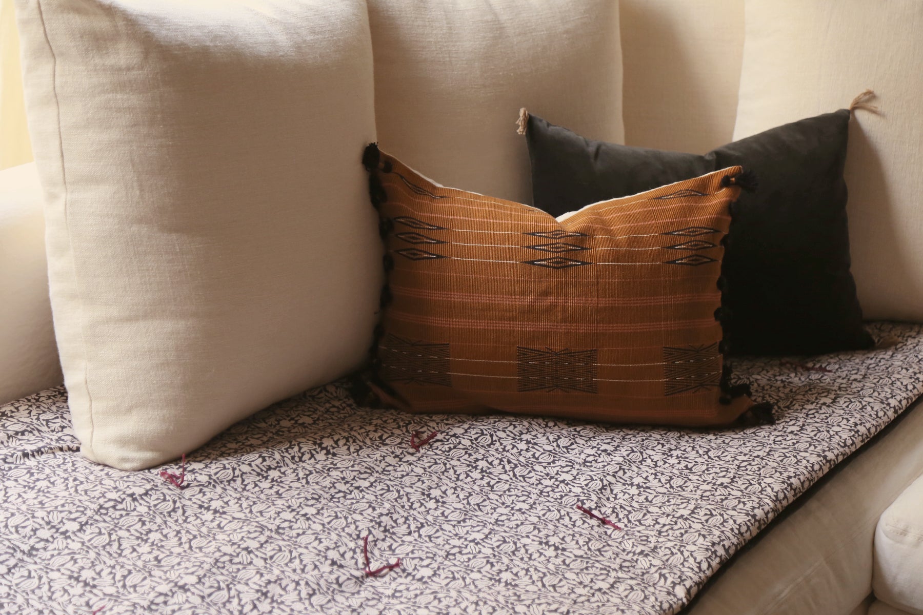 Sofa cover en velours et coton